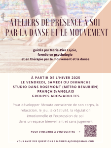 Ateliers de présence à soi par le mouvement et la danse